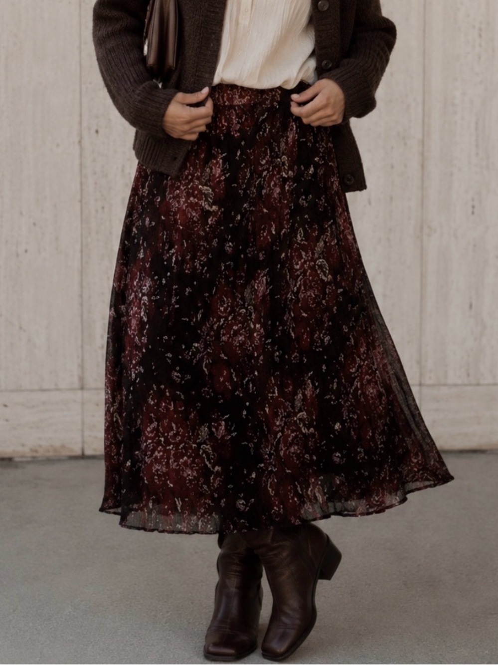 Vintage 90s pleated floral skirt